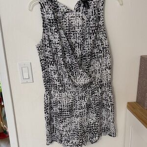 Black and White Sleeveless Romper
